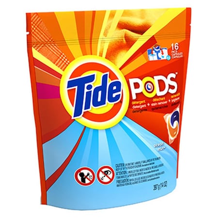 Tide 50955 Ocean Mist Scent  Pod Laundry Detergent, 16 Count, 16PK TI574432